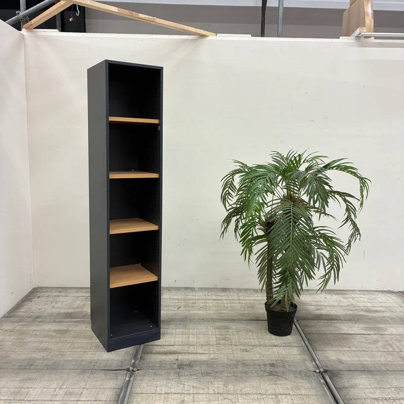 Assmann Büroregal Aktenregal Standregal Anthrazit Braun Holz 5 Fächer Regal Gebraucht