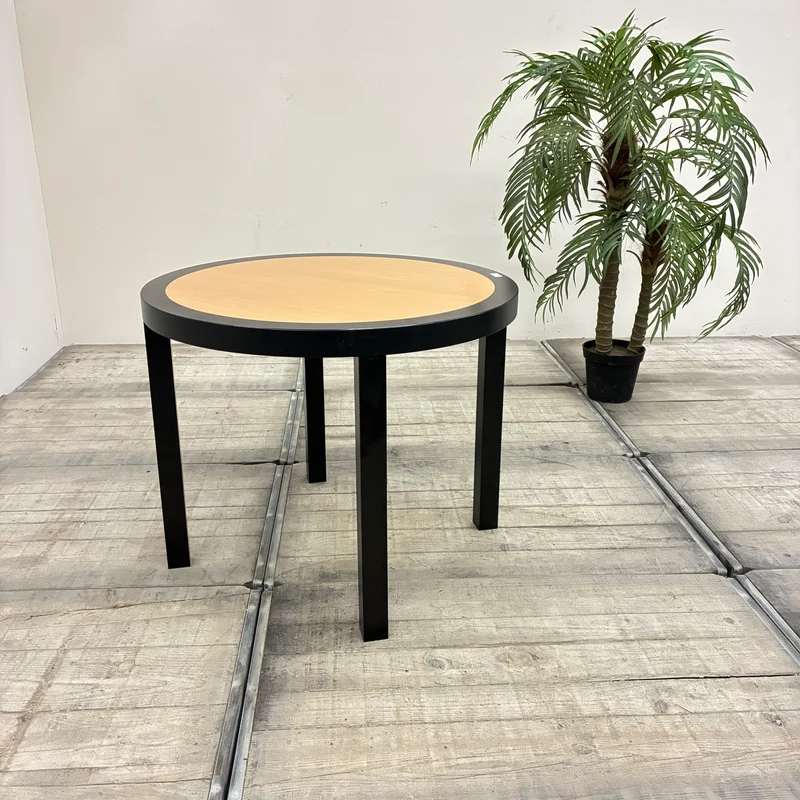 Runder Bistrotisch Beistelltisch Schwarz Braun Holz Tisch Gebraucht