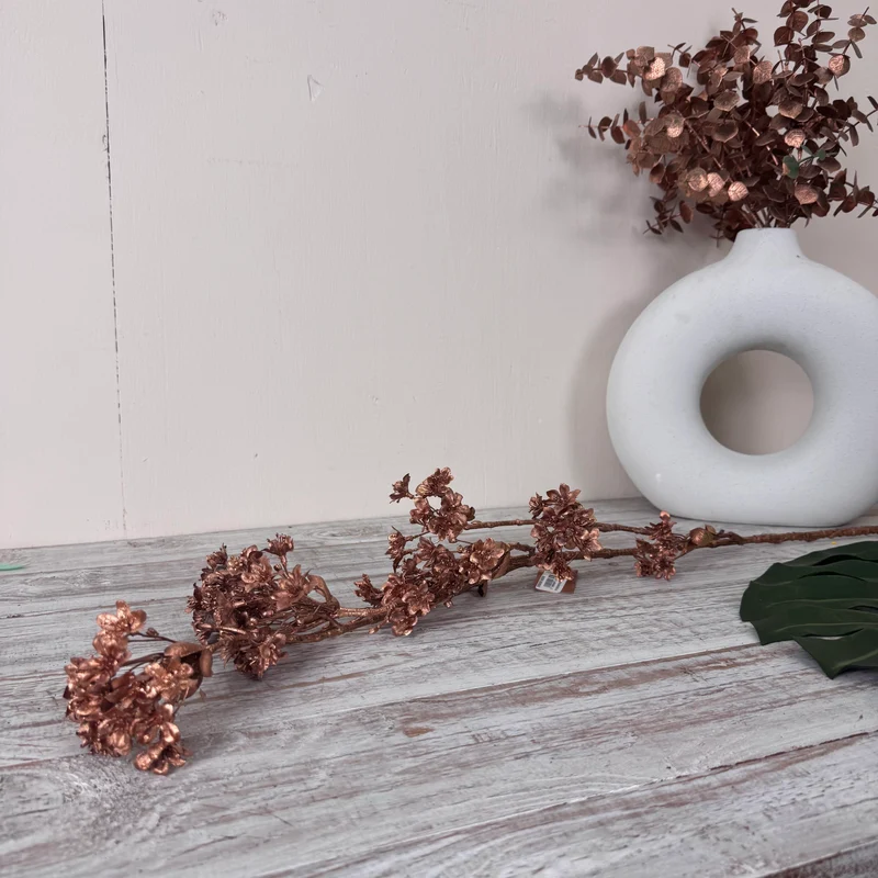 Künstliche Zweigblume Dekoblume Kupferfarben Deko