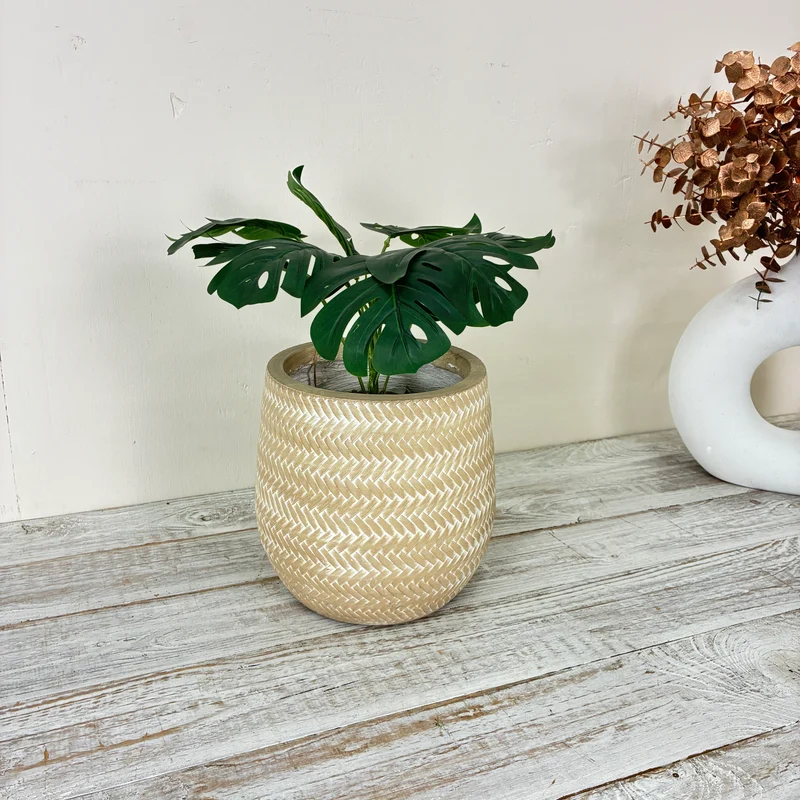 Decoris Blumentopf Alex Klein Outdoor Sandfarben 22cm Deko