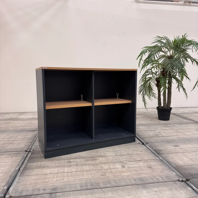 Regal Anthrazit Holz 2Oh Mit 2 Einlegeböden Büro Sideboard Gebraucht