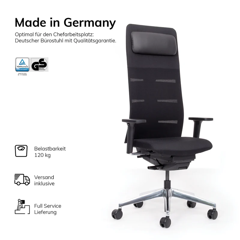 Ergonomischer Chefsessel lento Agilis Matrix MT14 - Netzrücken - Vollausstattung