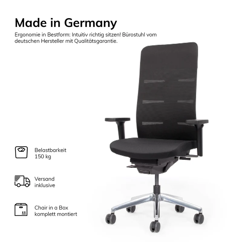 Ergonomischer Bürostuhl Netzrücken Agilis Matrix MT13 | Schwarz