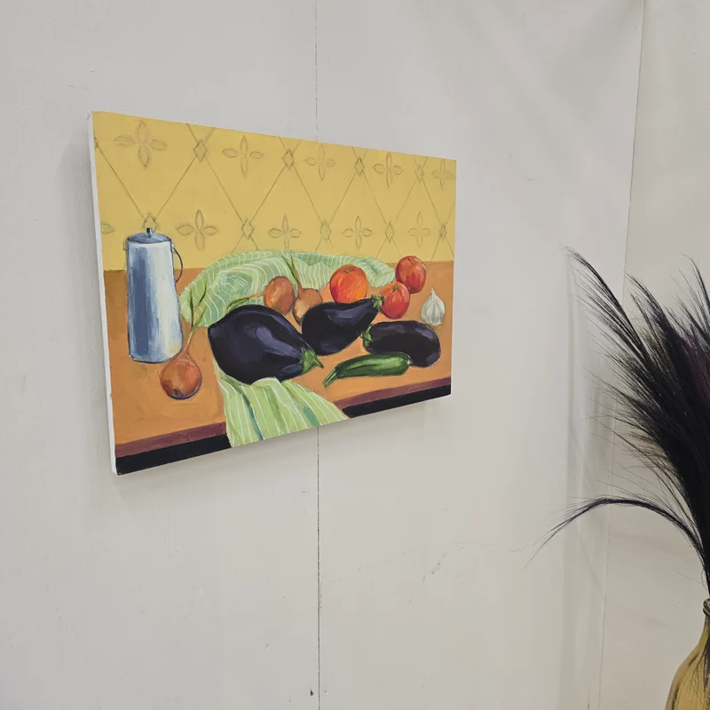 Wandbild Stillleben Auberginen M. Schmidt-Mandel Leinwand Wandgemälde Deko