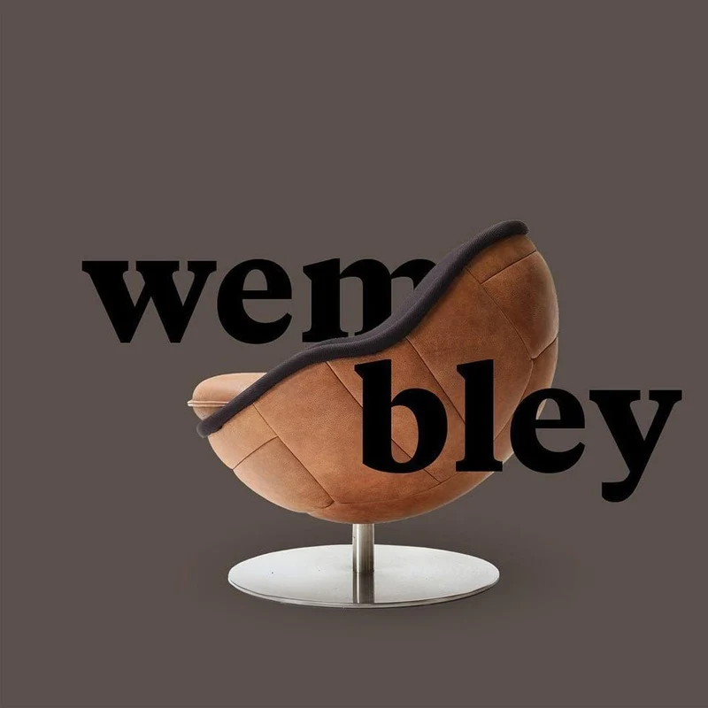 lillus WEMBLEY - Vintage - Loungesessel Kugelsessel Fußball Ballsessel Leder