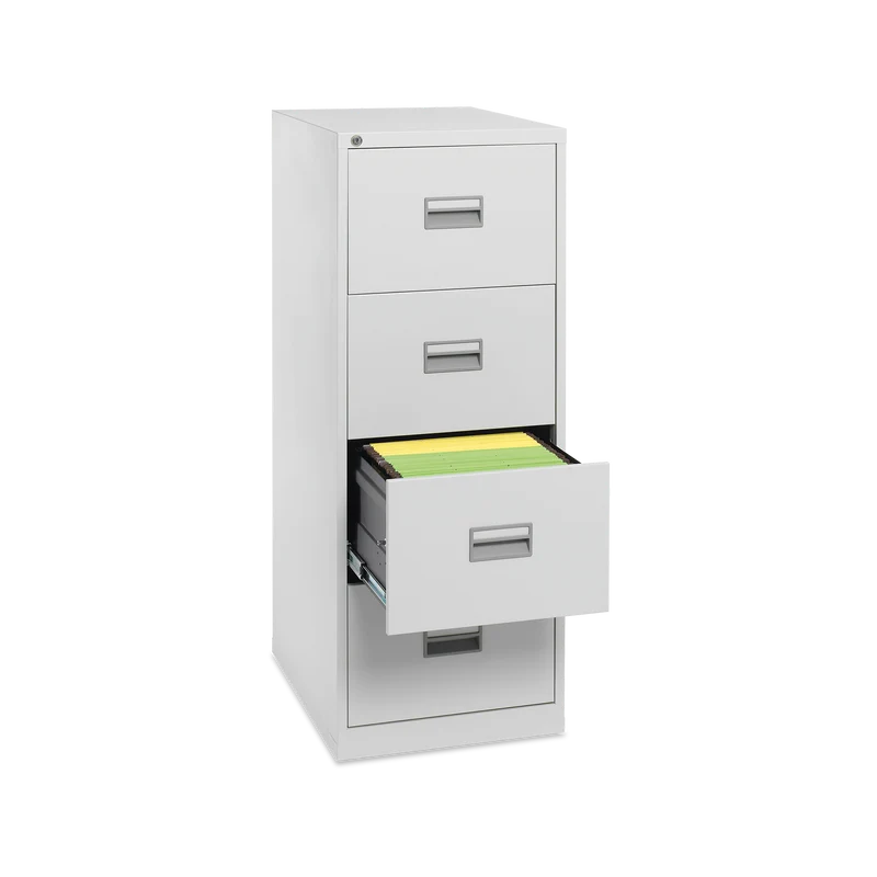Stahl-Hängeregisterschrank (4 Schübe) – Einbahnig mit Griffen