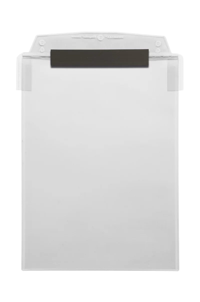 Sichttasche, magnetisch DIN A4 hoch mit 1 Magnetstreifen und Schutzklappe, Weiß, 10 St. / Pack.