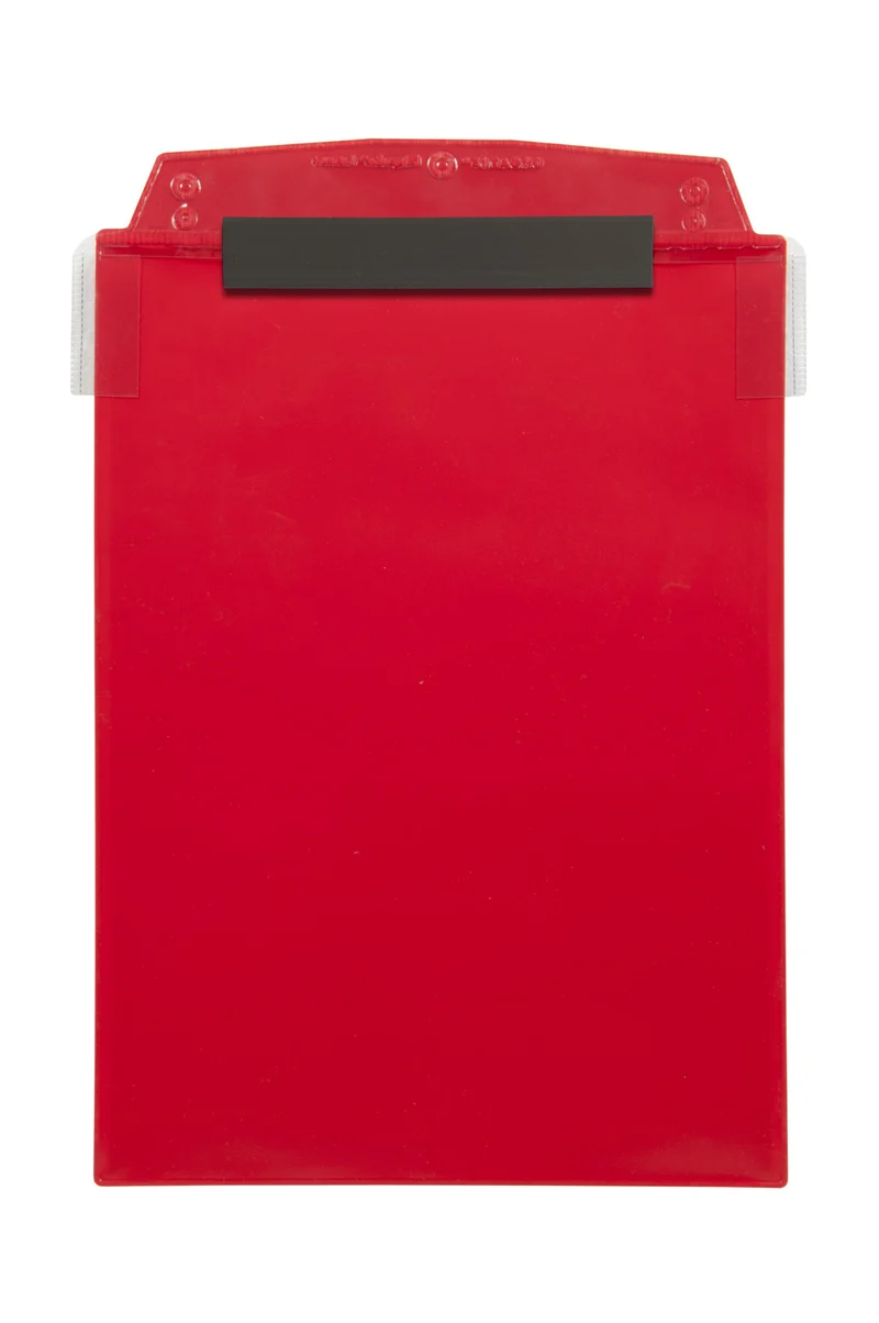 Sichttasche, magnetisch DIN A4 hoch mit 1 Magnetstreifen und Schutzklappe, Rot, 10 St. / Pack.