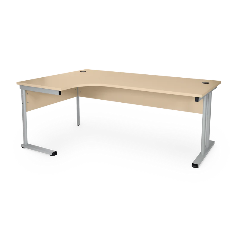 Winkelschreibtisch (Grau/Ahorn) mit Grauem Gestell