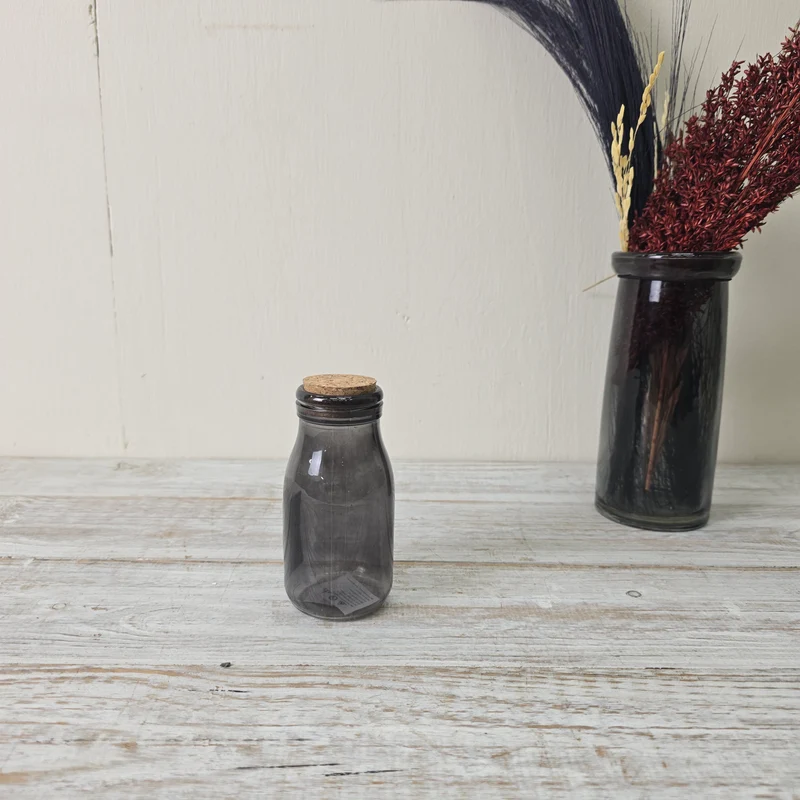 Glasflasche Mit Korken Klein Rauchglas Glas Gefäß Deko