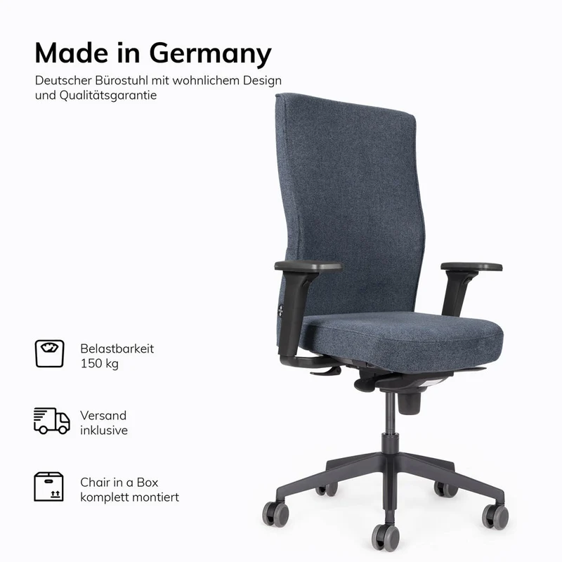 Ergonomischer Bürostuhl lento Genesis | wohnlicher Wollstoff