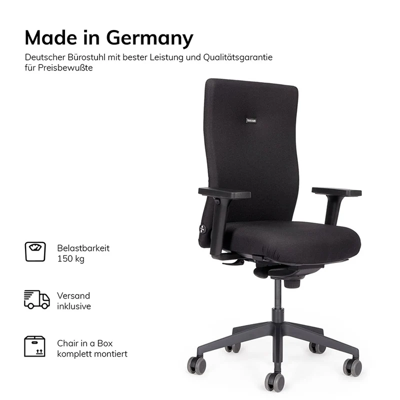 Ergonomischer Bürostuhl lento agilis AG10 Start-UP mit 2D Armlehnen