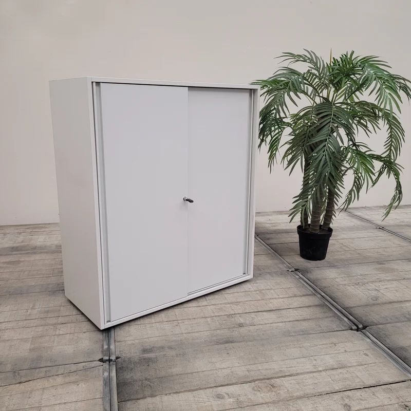 Highboard Lichtgrau 100cm Aktenschrank Büro Schrank Gebraucht