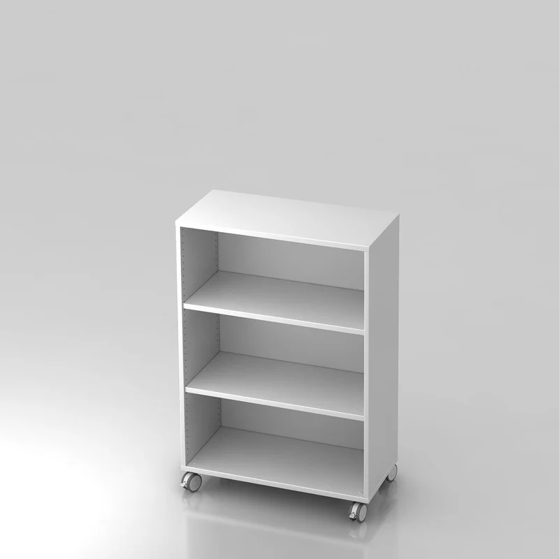 Mobiles Aktenregal Büroregal Pure - 3 Ordnerhöhen 80cm breit auf Rollen