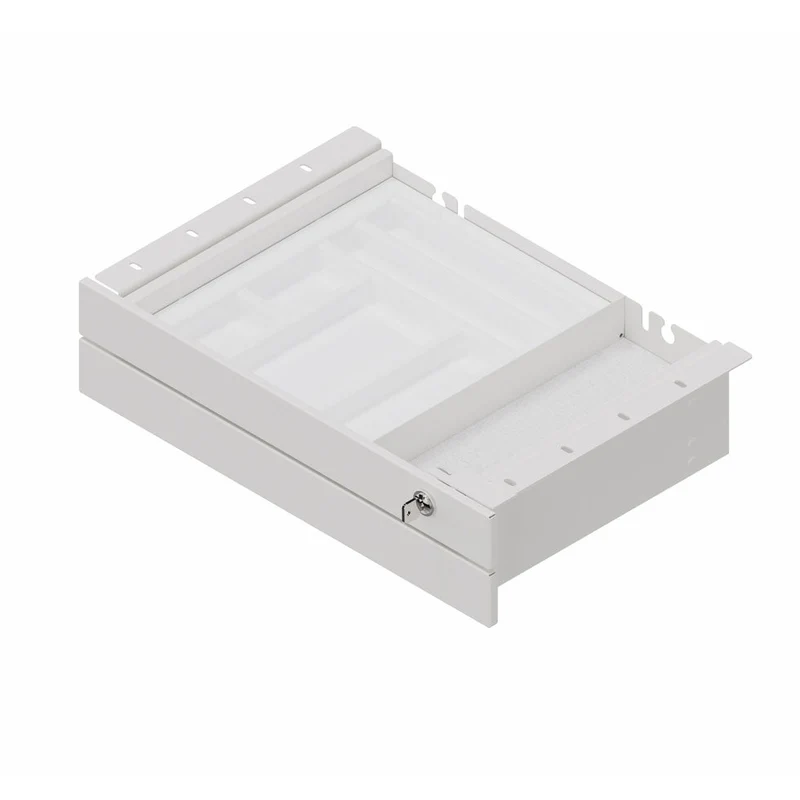 Schmale Doppelschublade Unterbauschublade Schreibtisch - Soft Close - Abschließbar - B 46,4 x T 30,5 x H 11,1 cm