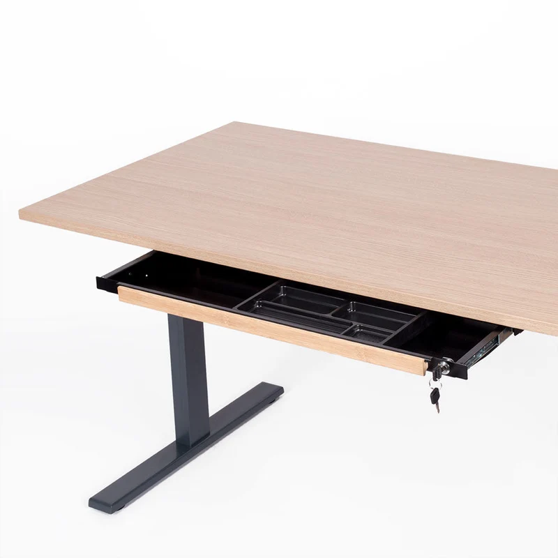 Unterbauschublade Schreibtisch Schublade Schwarz Slim Tray - B 87,6 x T 26 x H 3,2/4,5 cm