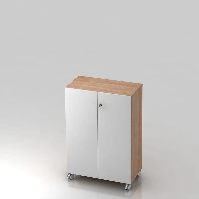 Mobiler Aktenschrank Büroschrank Pure - 3 Ordnerhöhen 80cm breit auf Rollen