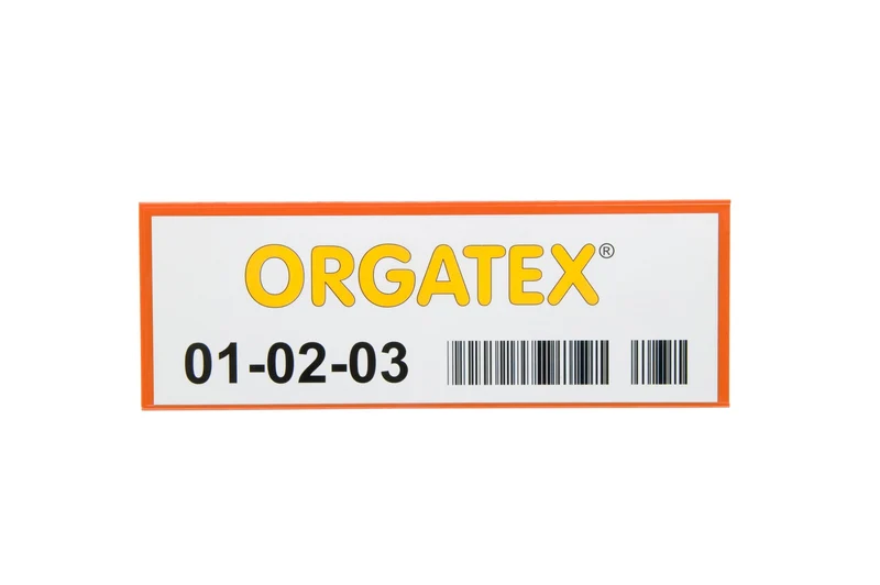 KAN-Label Etikettenhülle / Kanban-Hülle 1/3 DIN A4, Orange, 50 St. / Pack.