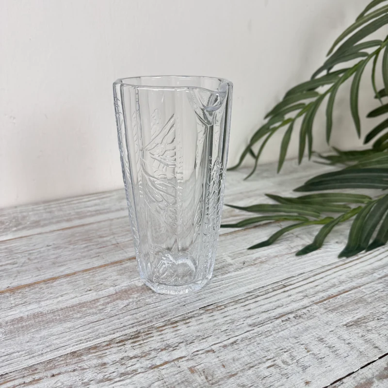 Glaskrug 650ml Glas Karaffe Transparent Ausgießer Krug Deko