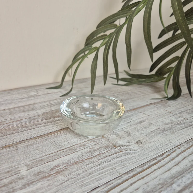 Glas Teelichthalter Klar Rund Deko Neuware