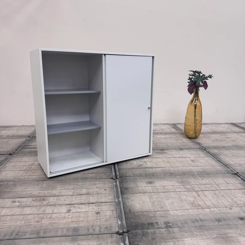 Planmöbel Highboard 120cm 3OH Lichtgrau Büro Schrank gebraucht