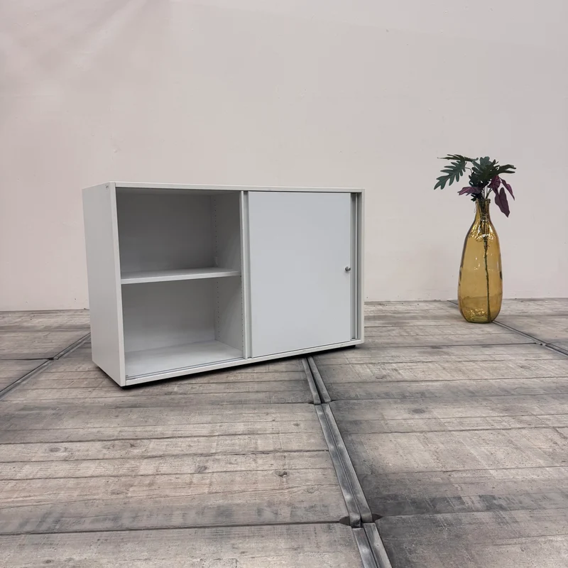 Planmöbel Sideboard 120cm 2OH Lichtgrau Büro Schrank gebraucht