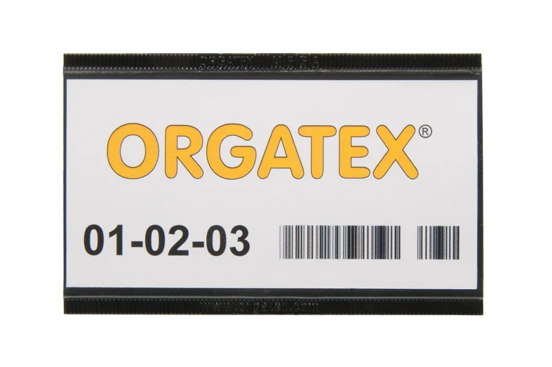 Etikettenträger-Schild MEGA, selbstklebend, 80 x 100mm, Schwarz, 50 St. / Pack.