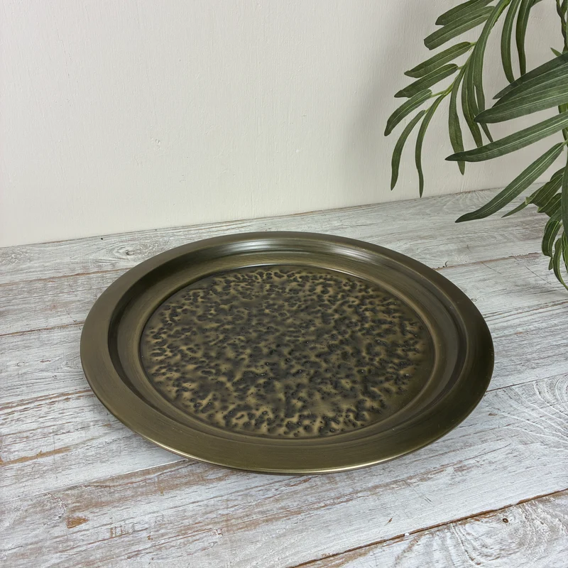 PTMD Janelle Dekoschale Dekotablett Gold Bronze Metall 40cm