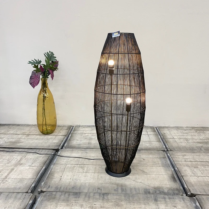 PTMD Meilo Stehlampe Schwarz Industrial Stil Lampe Stehleuchte