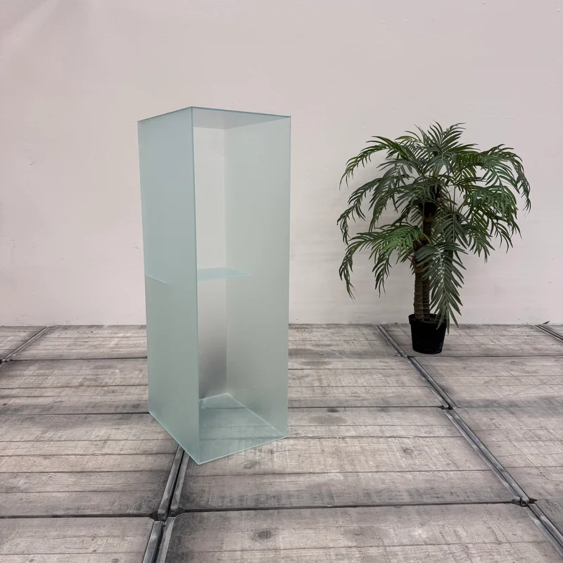Design Glas Säule Regal Milchglas Vitrine Kasten Gebraucht