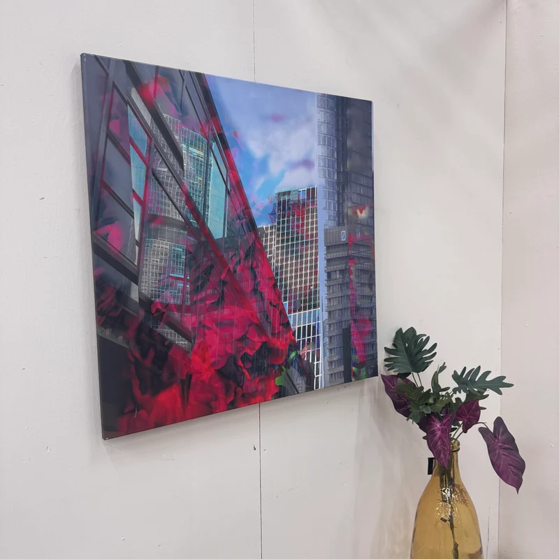 Wandbild 90x90 - Frankfurt Stadt - Fotodruck auf Leinwand Gebraucht
