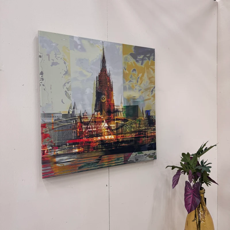 Wandbild 90x90 - Frankfurter Dom - Fotodruck auf Leinwand Gebraucht