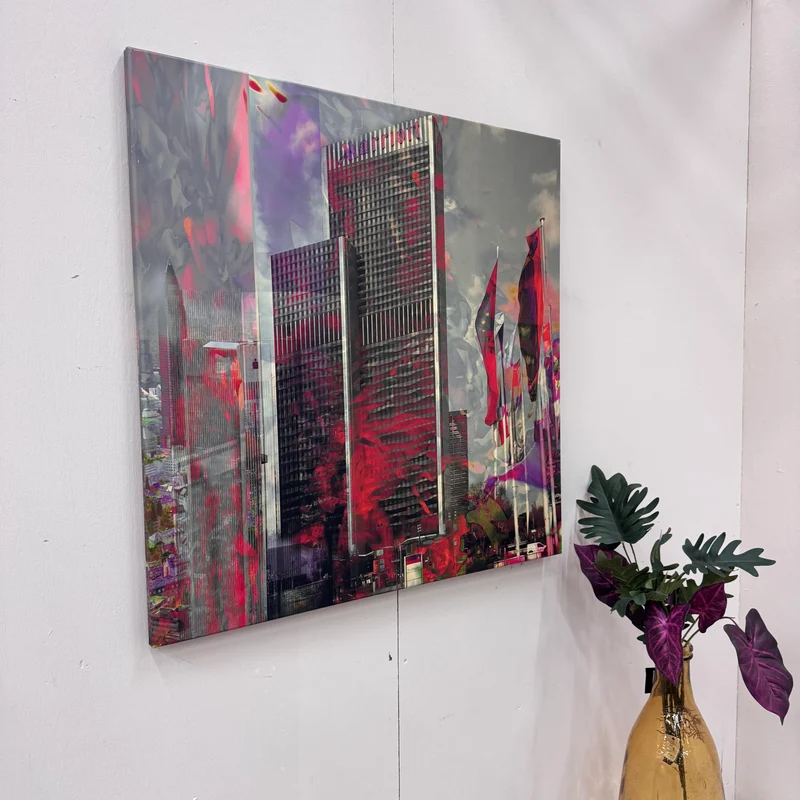 Wandbild 90x90 - Frankfurt Marriott Hotel - Fotodruck auf Leinwand Gebraucht