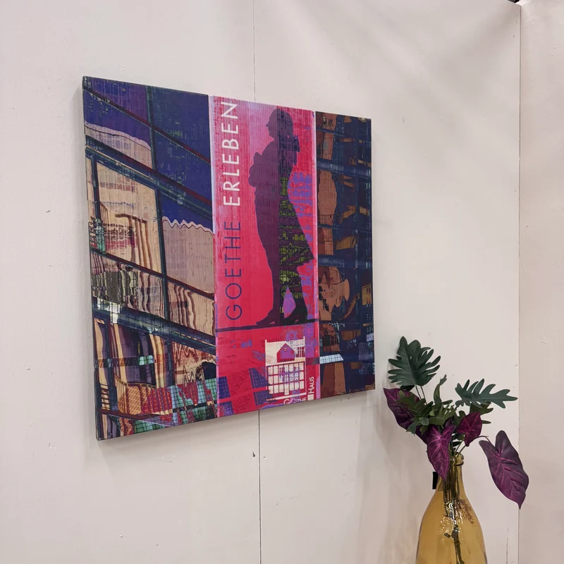 Wandbild 90x90 - Goethes Frankfurt Pink - Fotodruck auf Leinwand Gebraucht