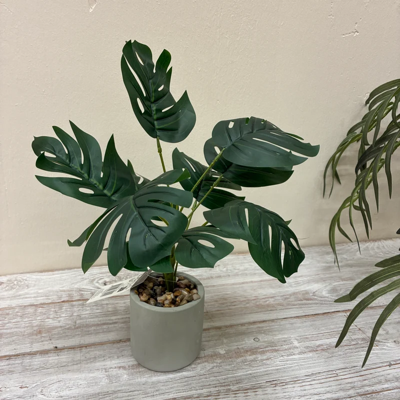 Kunstpflanze Grün Deko Pflanze Topf Kunstblume Monstera