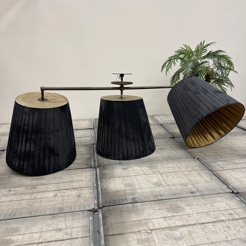 Deckenlampe Schwarz Gold 3 Flammig Designlampe Groß Gebraucht