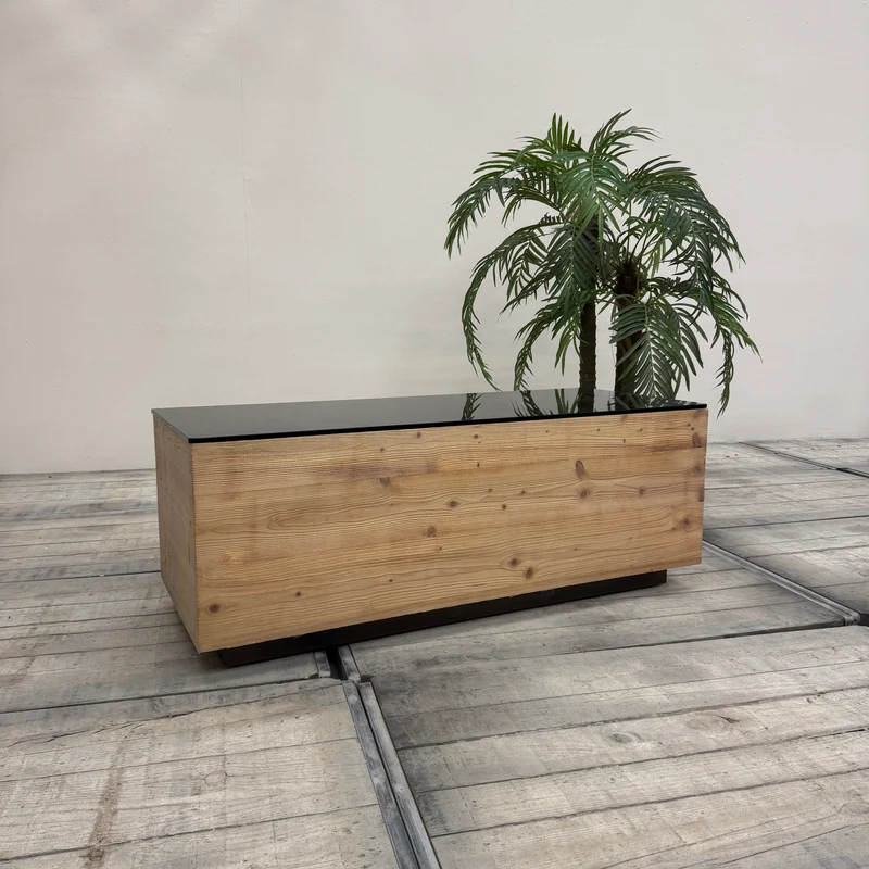 Lowboard Braun Schwarz Holz TV Board Couchtisch Gebraucht