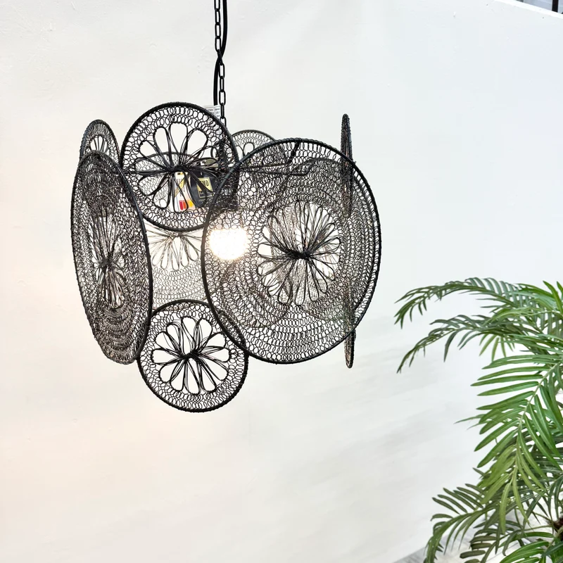 PTMD Desh Lampe schwarz Metall Deckenlampe 40cm