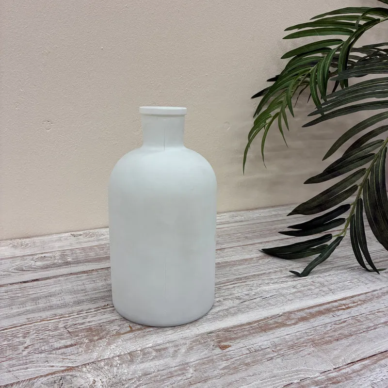 Countryfield Vase Weiß Matt Glas 27cm Dekoflasche