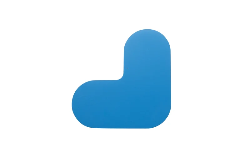 LongLife Rounded - Bodenmarkierung L-Winkel, selbstklebend 90mm, Hellblau, 50 St. / Pack.
