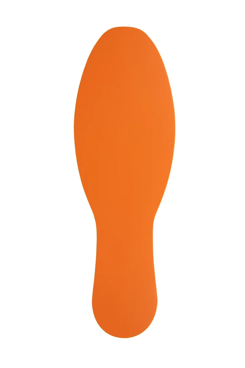 LongLife - Bodenmarkierung Fuß, selbstklebend 280 x 90mm, Orange, 50 St. / Pack.