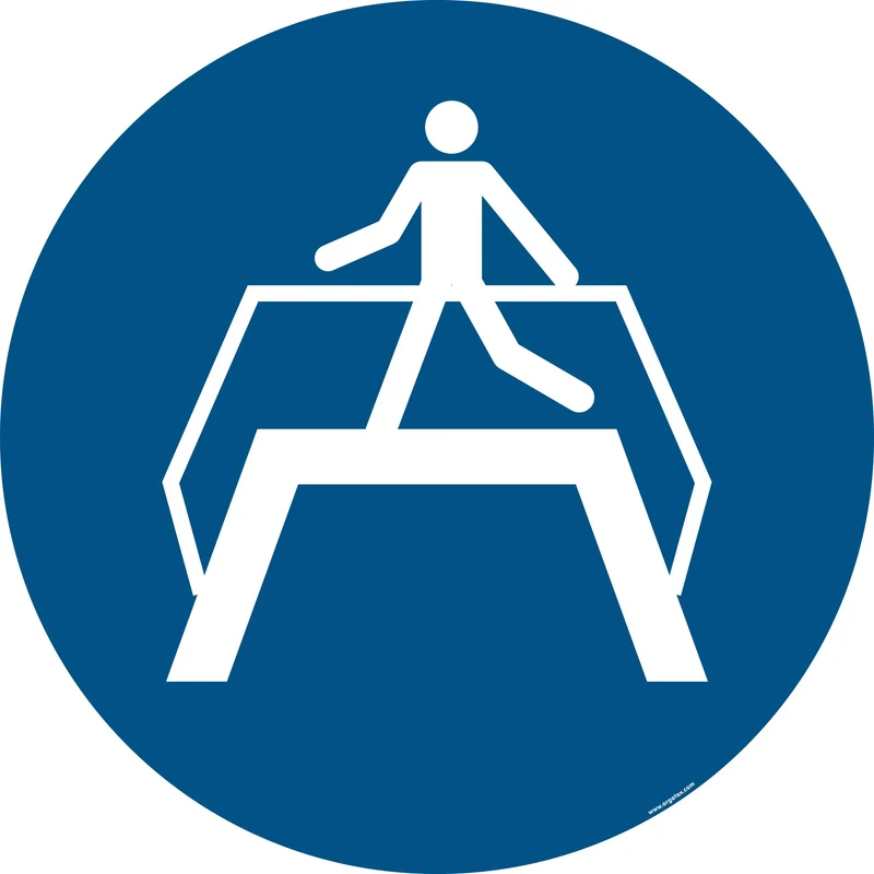 LongLife Schild - Bodenmarkierung Bodenkennzeichnungsschild, selbstklebend 600mm (Ø), Übergang benutzen