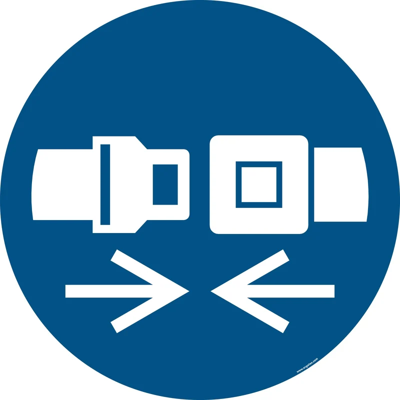 LongLife Schild - Bodenmarkierung Bodenkennzeichnungsschild, selbstklebend 600mm (Ø), Sicherheitsgurt benutzen