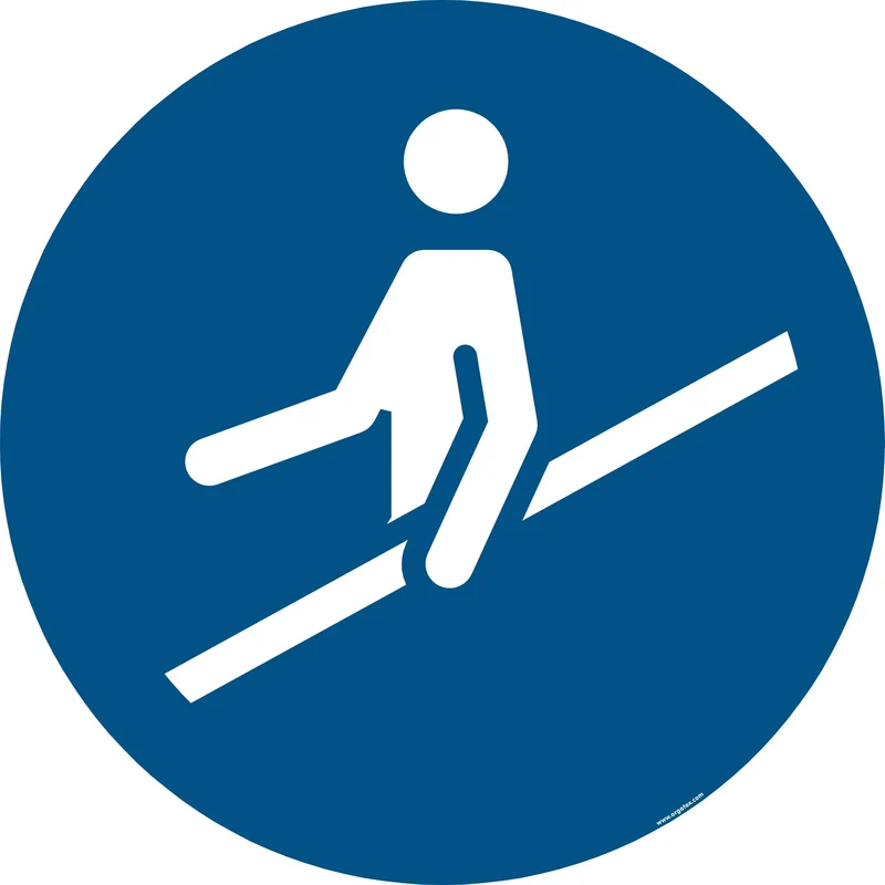 LongLife Schild - Bodenmarkierung Bodenkennzeichnungsschild, selbstklebend 600mm (Ø), Handlauf benutzen