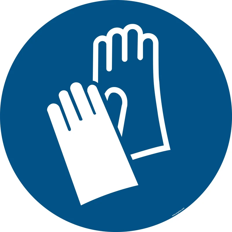 LongLife Schild - Bodenmarkierung Bodenkennzeichnungsschild, selbstklebend 600mm (Ø), Handschutz benutzen