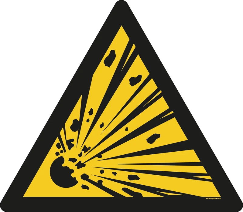 LongLife Schild - Bodenmarkierung Bodenkennzeichnungsschild, selbstklebend 600mm (Ø), Warnung vor explosionsgefährlichen Stoffen