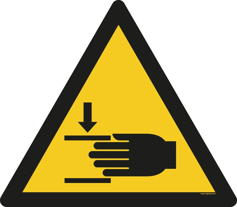 LongLife Schild - Bodenmarkierung Bodenkennzeichnungsschild, selbstklebend 600mm (Ø), Warnung vor Handverletzungen