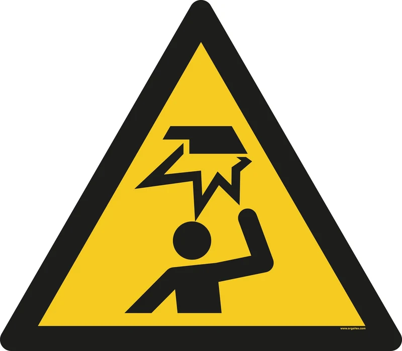 LongLife Schild - Bodenmarkierung Bodenkennzeichnungsschild, selbstklebend 600mm (Ø), Warnung vor Stoßverletzungen