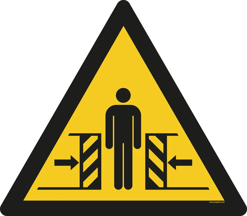 LongLife Schild - Bodenmarkierung Bodenkennzeichnungsschild, selbstklebend 600mm (Ø), Warnung vor Quetschgefahr