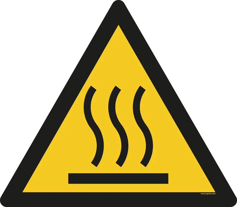 LongLife Schild - Bodenmarkierung Bodenkennzeichnungsschild, selbstklebend 600mm (Ø), Warnung vor heißer Oberfläche